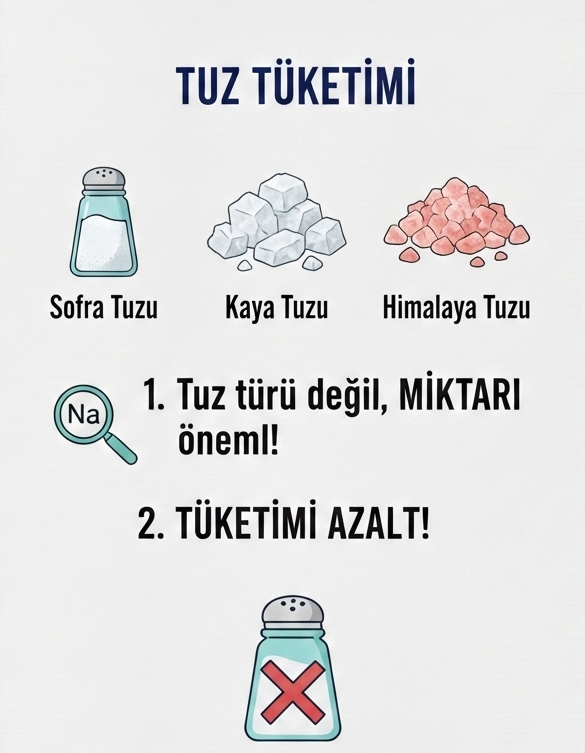 Hipertansiyon hastasıyım, sofra tuzu yerine kaya tuzu ya da Himalaya tuzu kullansam olur mu?